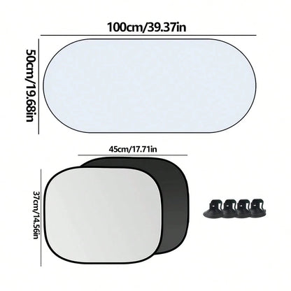 Car Sun Shade UV Protection Folding Auto Rear Window Sunshade Universal Car Window Visor With Suction Cups
