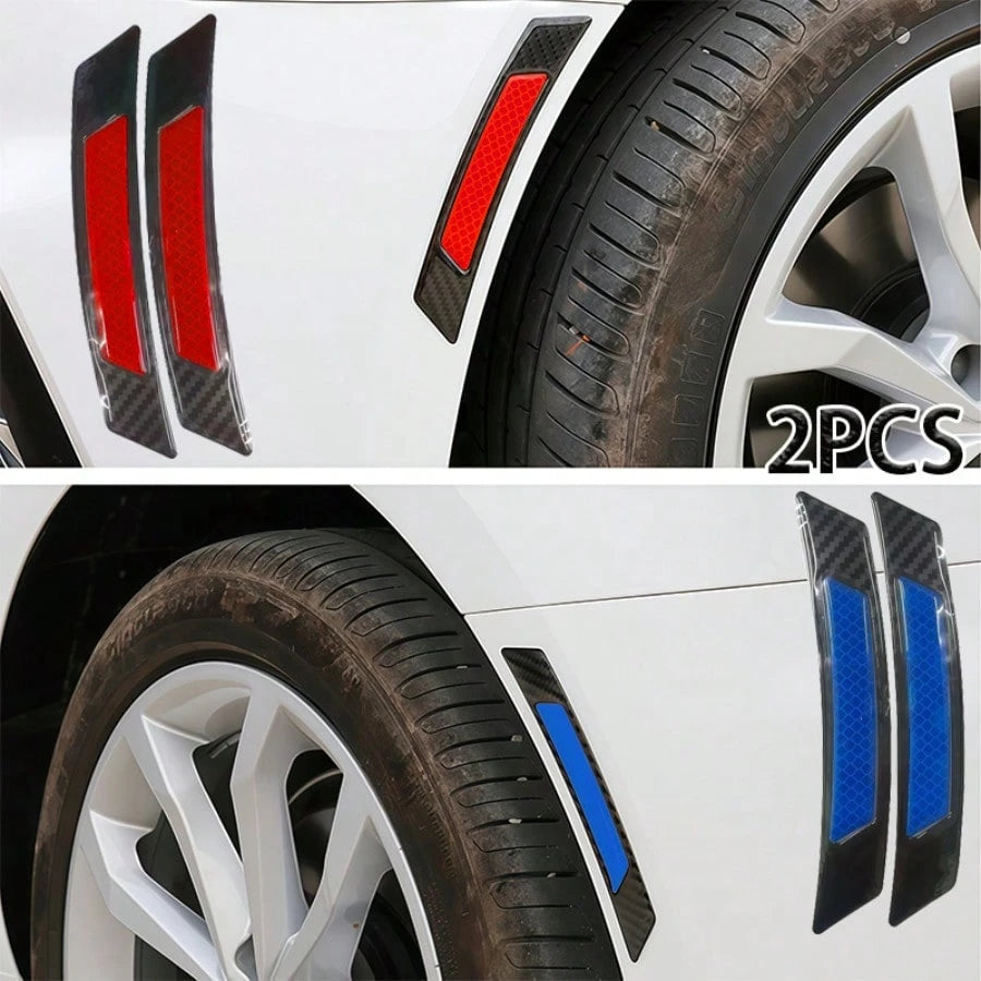 Car Wheel Arch Anti-Scratch Sticker, Carbon Fiber Pattern Design, Reflective Effect, Effectively Protects Against Scratches And Collisions