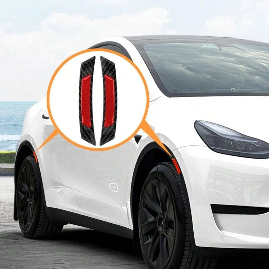 Car Wheel Arch Anti-Scratch Sticker, Carbon Fiber Pattern Design, Reflective Effect, Effectively Protects Against Scratches And Collisions