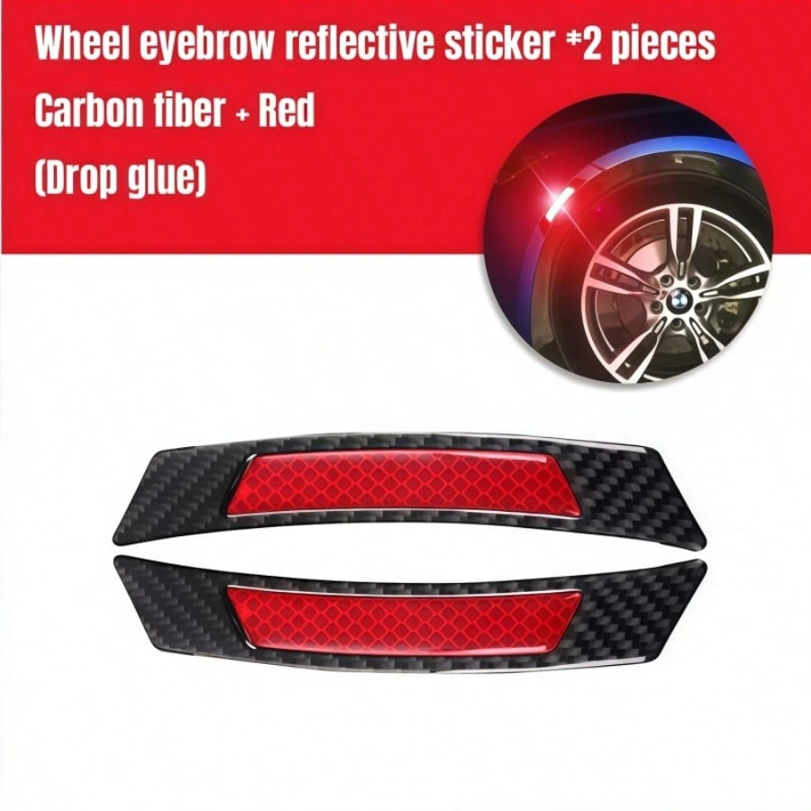 Car Wheel Arch Anti-Scratch Sticker, Carbon Fiber Pattern Design, Reflective Effect, Effectively Protects Against Scratches And Collisions