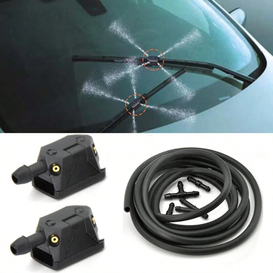 Car Windshield Wiper Blade Washer Spray Nozzle Adjustable 4-Way Spout Upgrade Installed On 8mm/ 9mm Arm Car Accessories
