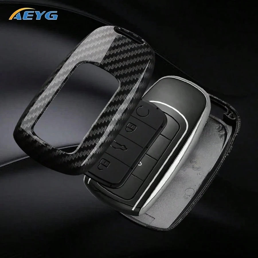 Carbon Fiber Style ABS Car Key Case Cover Compatible With Chery Tiggo 8 Pro Tiggo 8 Plus New 5 Plus 7 Pro Chery Tiggo 7 Pro Max Omoda 5 C5 Modod Protective Holder
