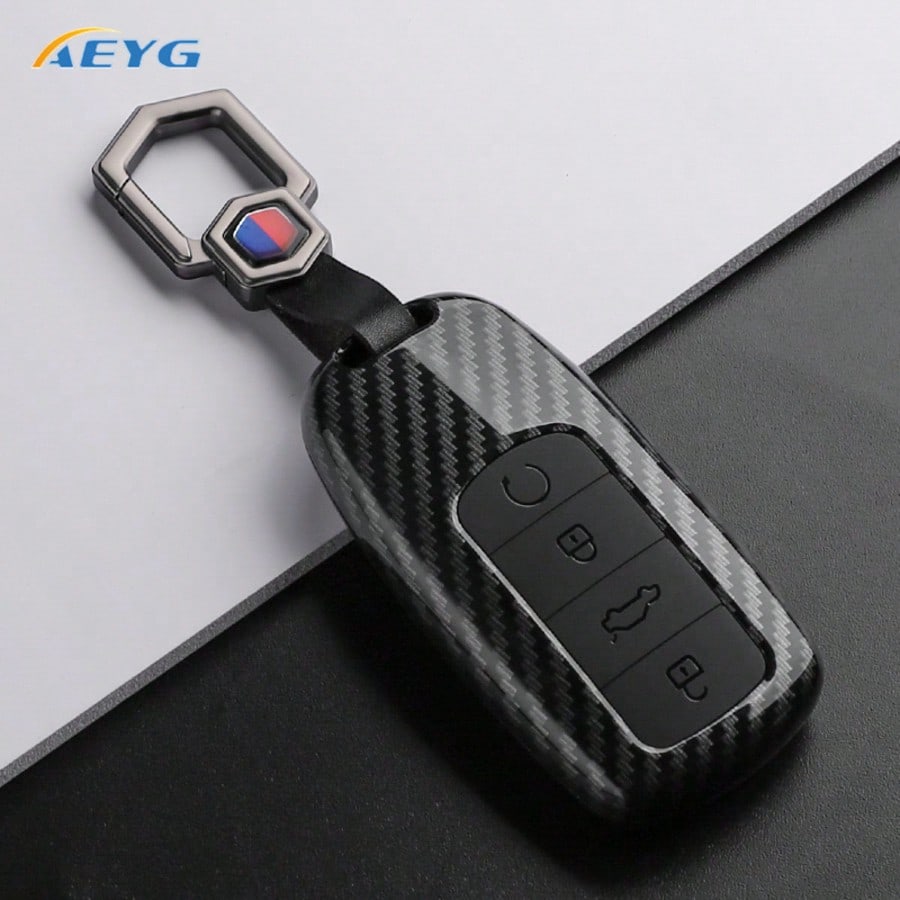 Carbon Fiber Style ABS Car Key Case Cover Compatible With Chery Tiggo 8 Pro Tiggo 8 Plus New 5 Plus 7 Pro Chery Tiggo 7 Pro Max Omoda 5 C5 Modod Protective Holder