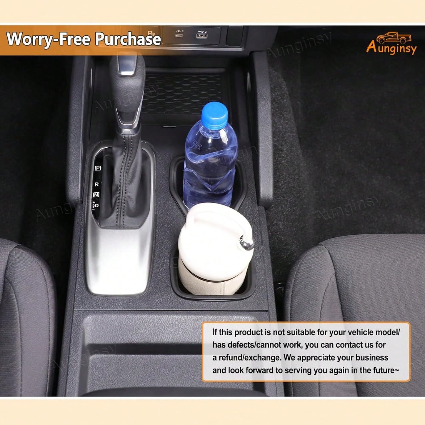 Center Console Cup Holder Inserts Compatible With 2022-2026 N/I/S/S/A/N Frontier, Non-Slip Cup Mat Organizer, Middle Armrest Drink Holder Protector Interior Accessories