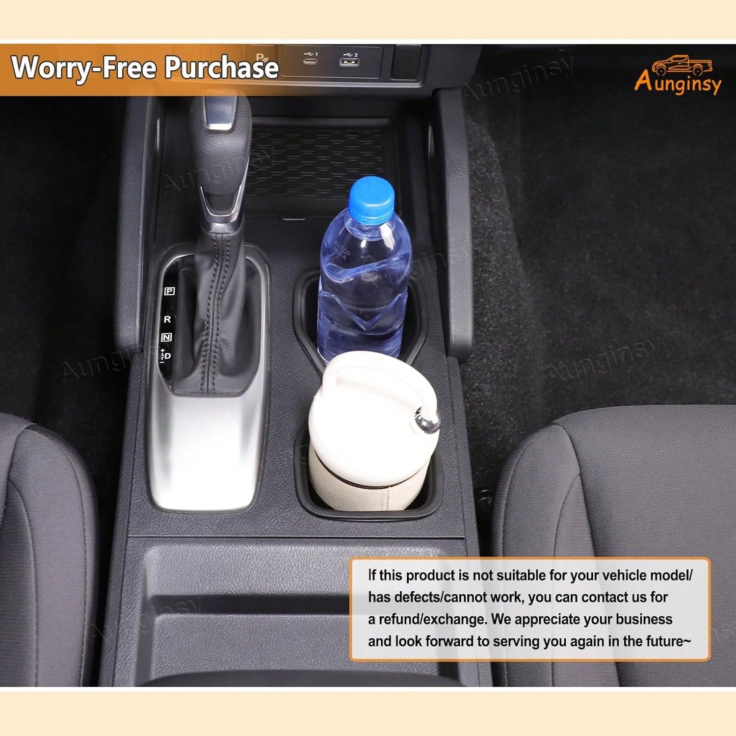 Center Console Cup Holder Inserts Compatible With 2022-2026 N/I/S/S/A/N Frontier, Non-Slip Cup Mat Organizer, Middle Armrest Drink Holder Protector Interior Accessories