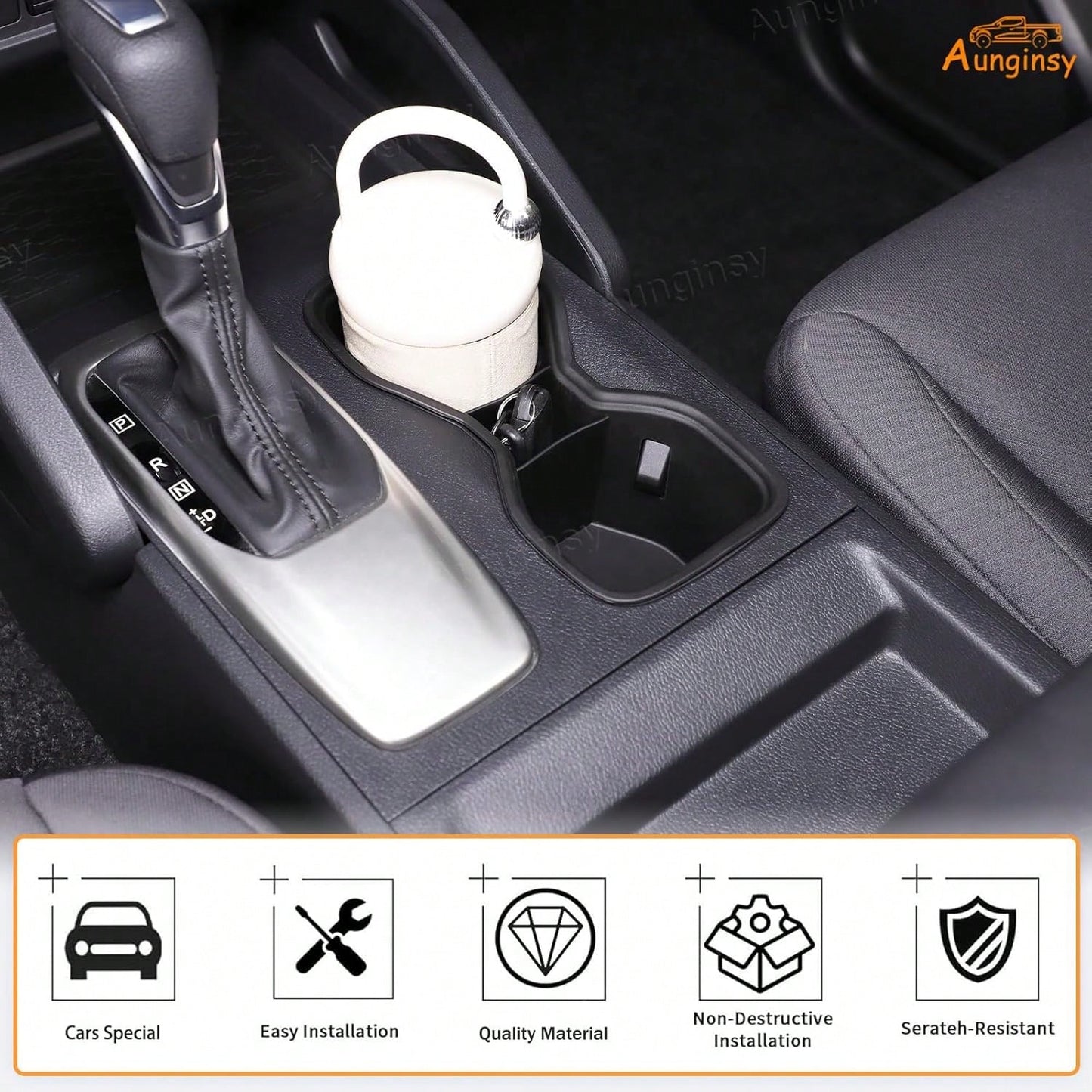 Center Console Cup Holder Inserts Compatible With 2022-2026 N/I/S/S/A/N Frontier, Non-Slip Cup Mat Organizer, Middle Armrest Drink Holder Protector Interior Accessories