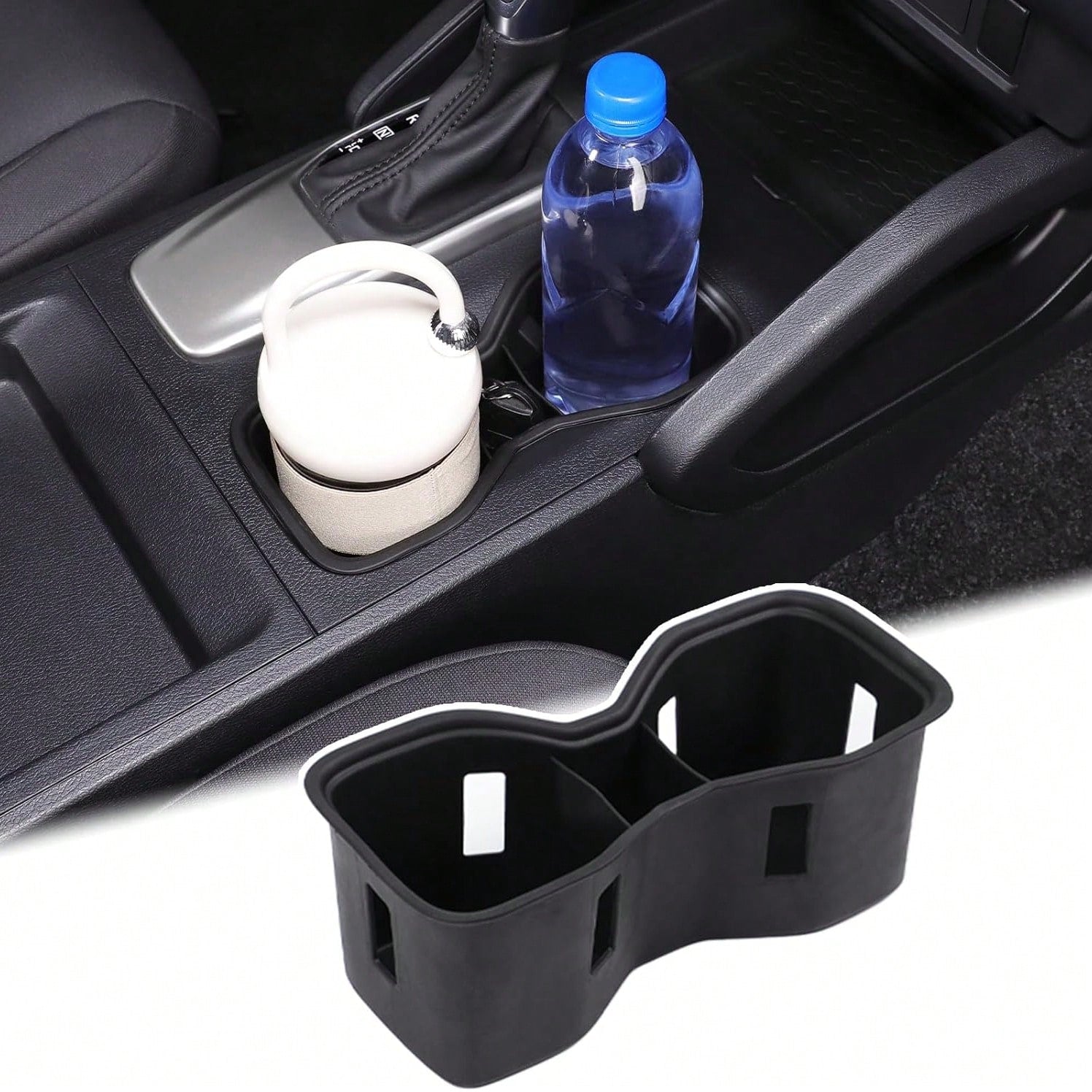 Center Console Cup Holder Inserts Compatible With 2022-2026 N/I/S/S/A/N Frontier, Non-Slip Cup Mat Organizer, Middle Armrest Drink Holder Protector Interior Accessories