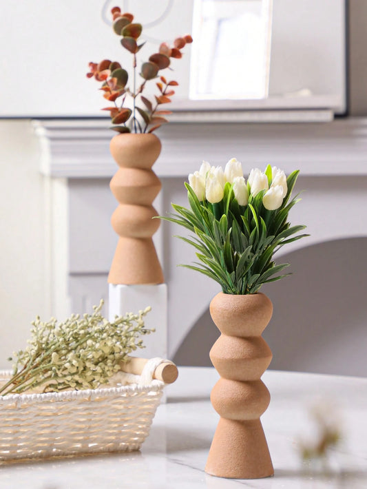 Ceramic Vase,Dark Brown Ceramic Beads Vase,Ceramic Material,15cm/5.9inch,6cm/2.36inch,Suitable For School Dormitory Office Decoration,Party Event Holiday Birthday Party Decoration,Wedding Decoration,H