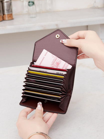 CHARM INFINITE RFID Anti-Theft New Style Wallet Litchi Grain Accordion Card Holder Lightweight Portable Minimalist Small Card Wallet