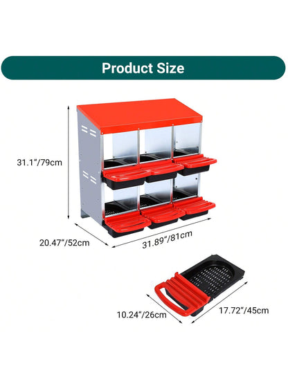 Chicken Nesting Boxes, With Hole Nesting Box For Laying Eggs, Chicken Laying Boxes For Chicken And Poultry To Collect Eggs, Hens Chicken Coop Box
