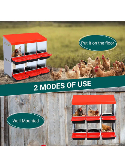 Chicken Nesting Boxes, With Hole Nesting Box For Laying Eggs, Chicken Laying Boxes For Chicken And Poultry To Collect Eggs, Hens Chicken Coop Box