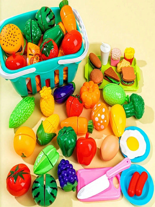 Children Kitchen Toys Fruits Cutting Toy Play House Toy Simulate Kitchen Toys Set Fruits Cutting Cookware Kitchen Accessories Role Play Games Pretend Play House Toy Kids Pizza Simulate Food Fruit Hall