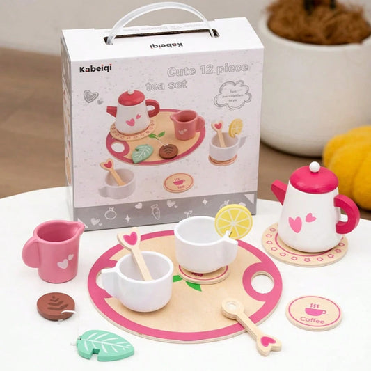 Children's Simulation Afternoon Tea Party Set, Girls Role Play Tea Set Wooden Toy Set, Early Education Interactive Playhouse Toys, Children's Kitchen Game Set, Party Decorations Toys, Children's Birth