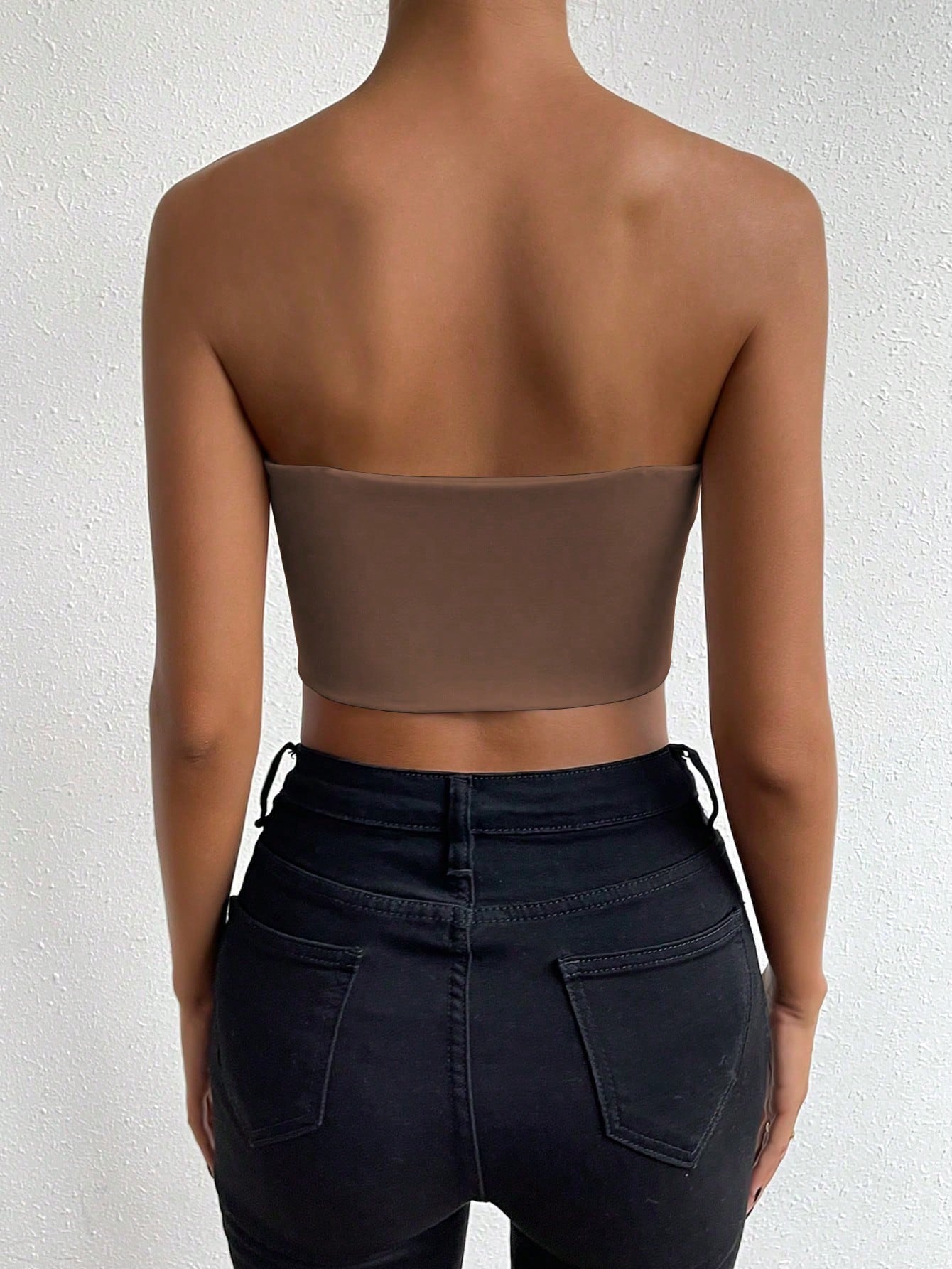 Chiquease Women's Solid Color Simple Daily Halter Top