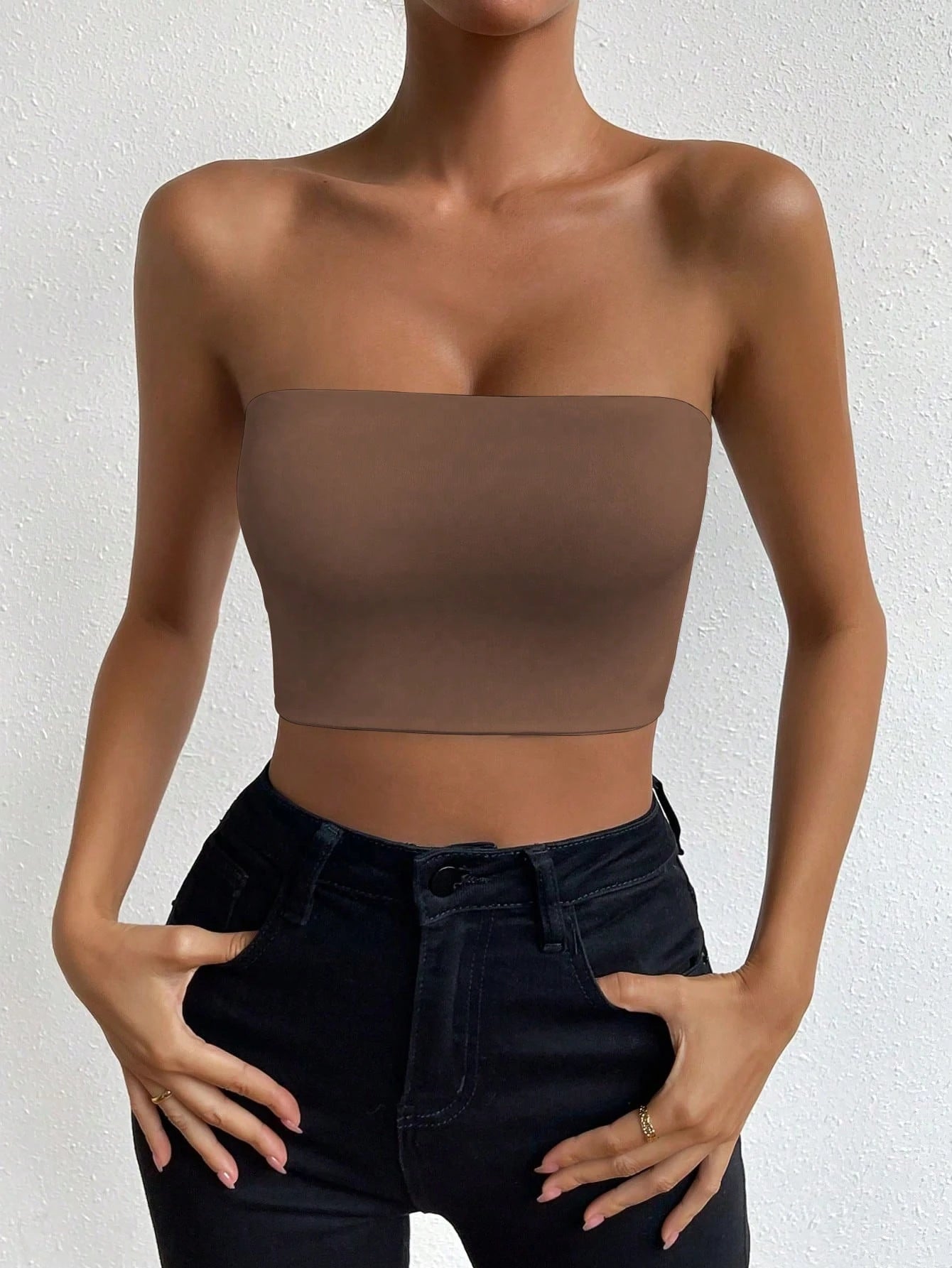 Chiquease Women's Solid Color Simple Daily Halter Top