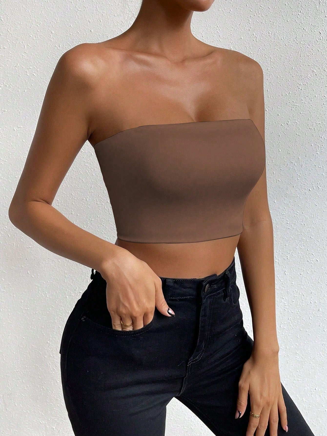 Chiquease Women's Solid Color Simple Daily Halter Top