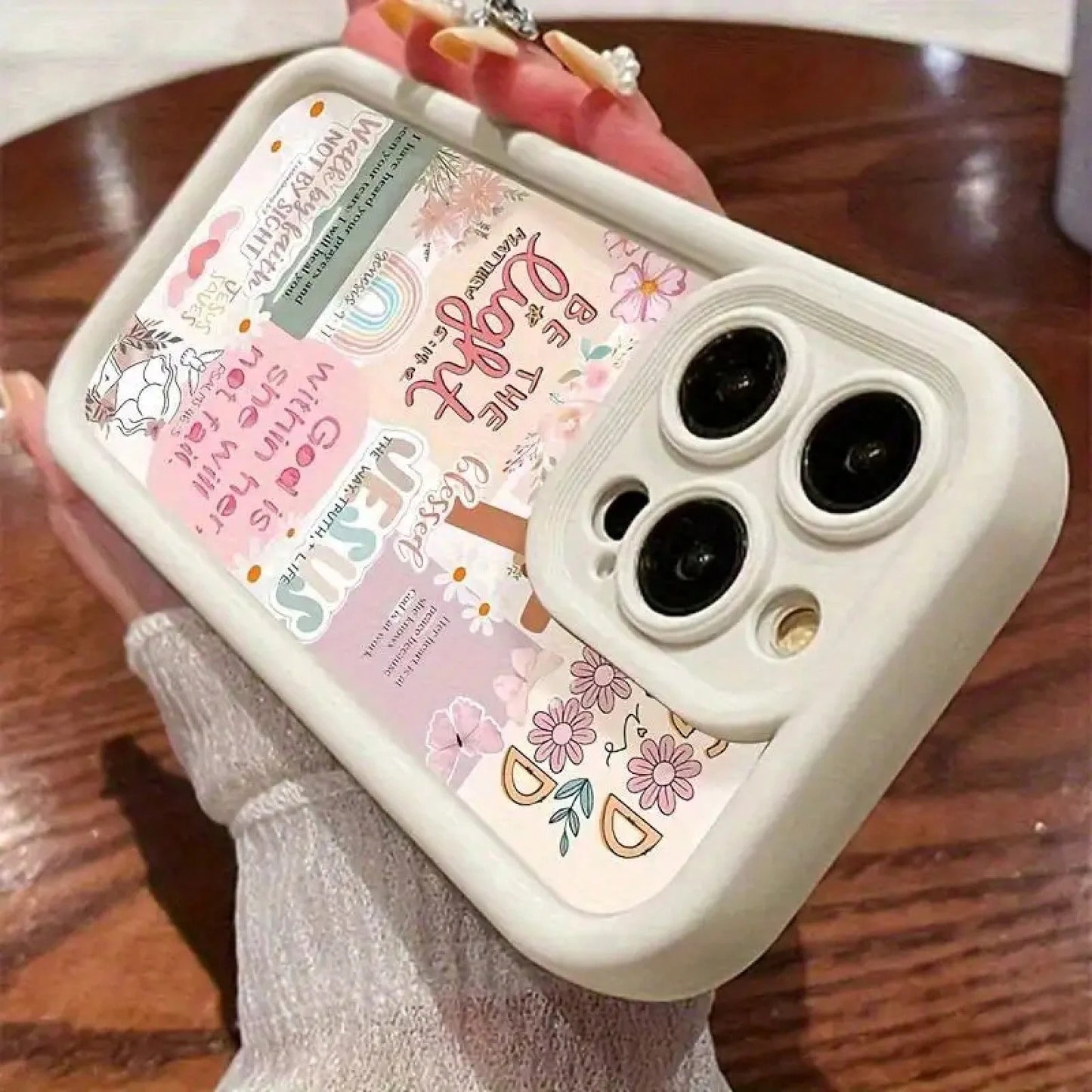 Christian Bible Verse Collage Phone 11 12 13 14 15 16 E 17 Pro Plus & S21-S26, A13- A54, Note 20, Be Light Floral Inspirational Design, Pastel Pink Shockproof Cover Women