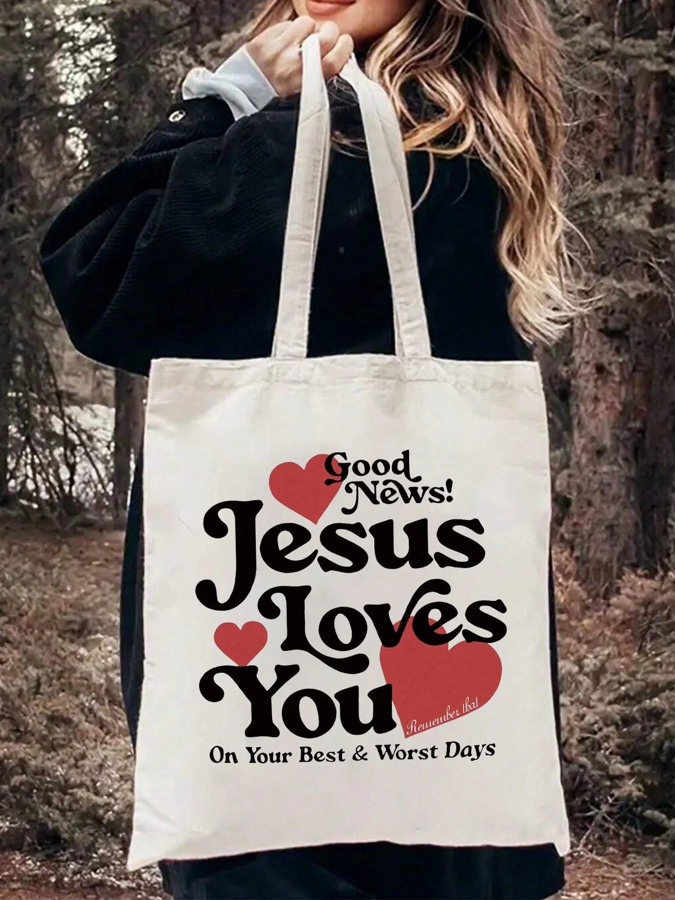 Christian Tote Bag, Vintage Bible Verse Print Tote Bag, Christian Gift, Large Capacity Fashion Shoulder Bag, Suitable For Outdoor Picnic, Gathering, Travel, Shopping.