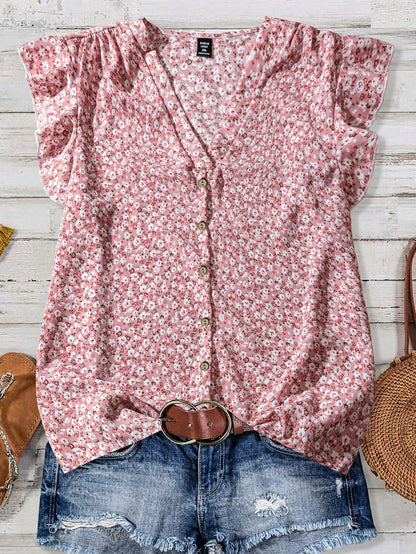 Clasi Women's Vacation Casual Boho Applique Decor Shirt Blouse For Picnic Sage Green Summer
