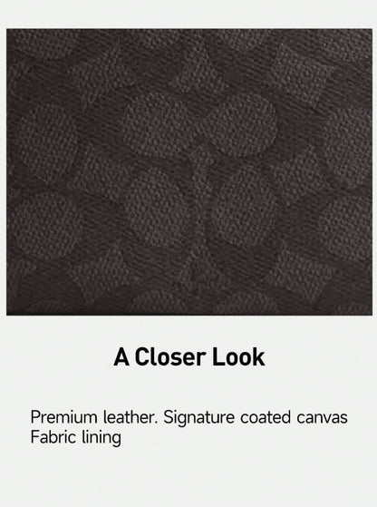 Coach Nolita 19 Signature Coated Canvas Leather Shoulder Bag For Women, Convertible Wristlet Walnut Black CW426 196395548125 Designer Handbags Brown Purse