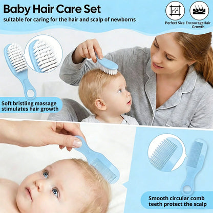 Cochildor Baby Hygiene Care Set 6Pcs, Hair Tools & Nail Clipper, Plastic Grooming Kit, Great Gift For Kids