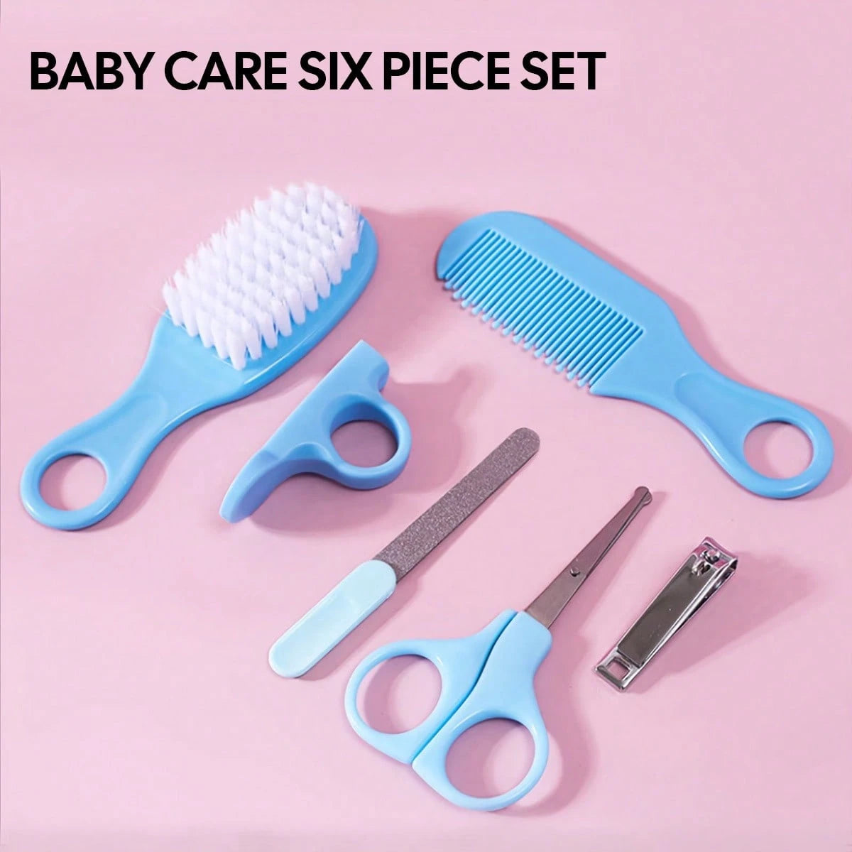 Cochildor Baby Hygiene Care Set 6Pcs, Hair Tools & Nail Clipper, Plastic Grooming Kit, Great Gift For Kids