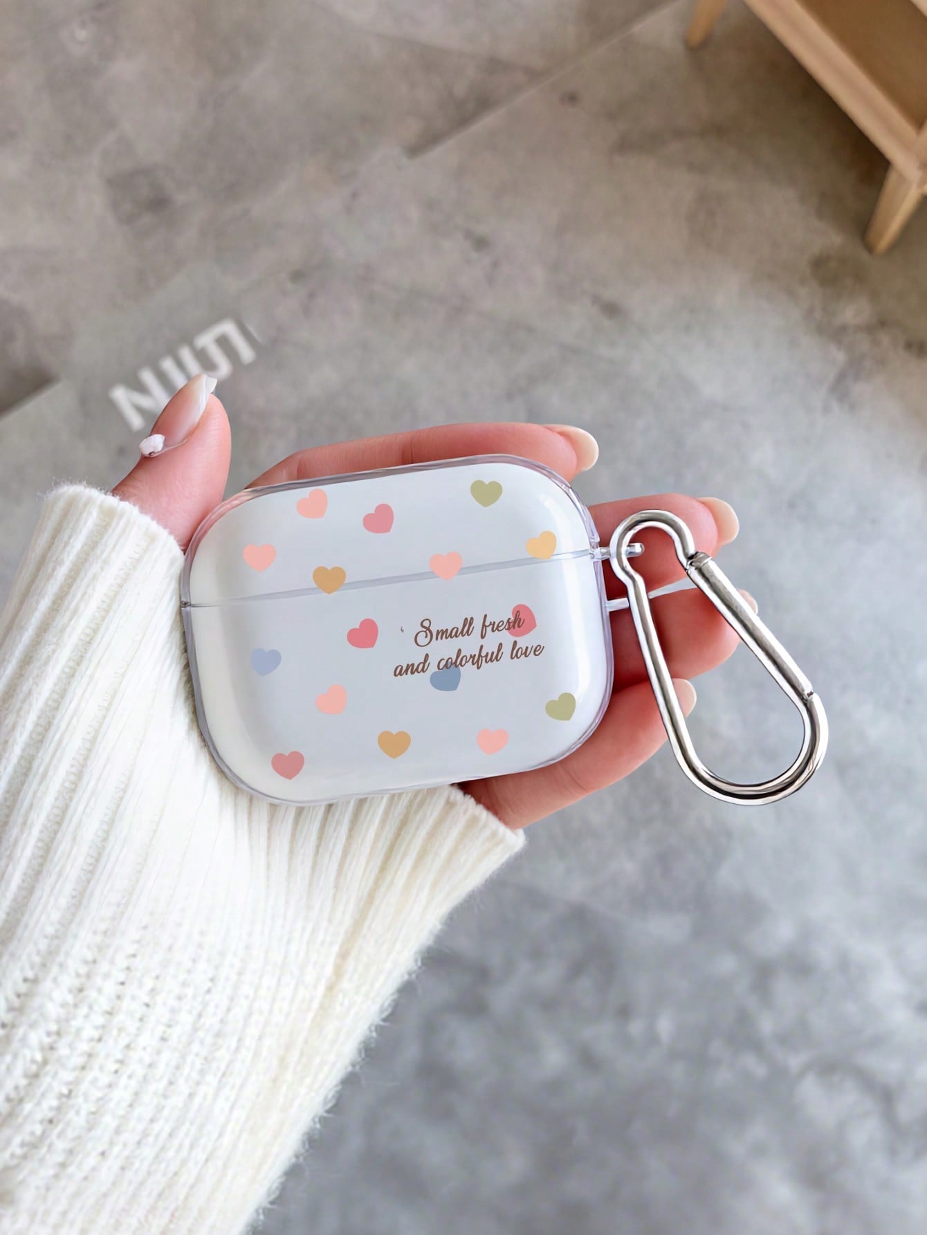 Colorful Love ForAirPods Earphone Cover 1 2 3 4 Pro 2 Pro 3 With Mountaineering Chain Keychain Soft TPU Shockproof Protective Cover