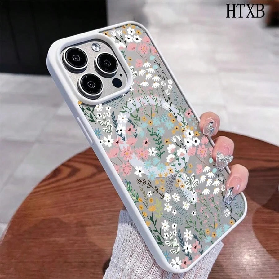 Colorful Small Florals This MagSafe Magnetic Phone Case, Compatible With IPhone 17/Air/16/15/14/13/12 Pro/11/XS Plus Max/ S22/S23/S24/S26, Features A Stylish And Pattern Design. Available In A Variet