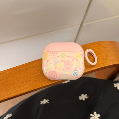 Colorful Striped Circle With Hanging Ring Earphone Case Compatible With AirPods Pro 3 Protective Cover Pro 2 Cute Apple 4 Minimalist 3 New 1/2 Generation Girls Earphone Case Protective Cover