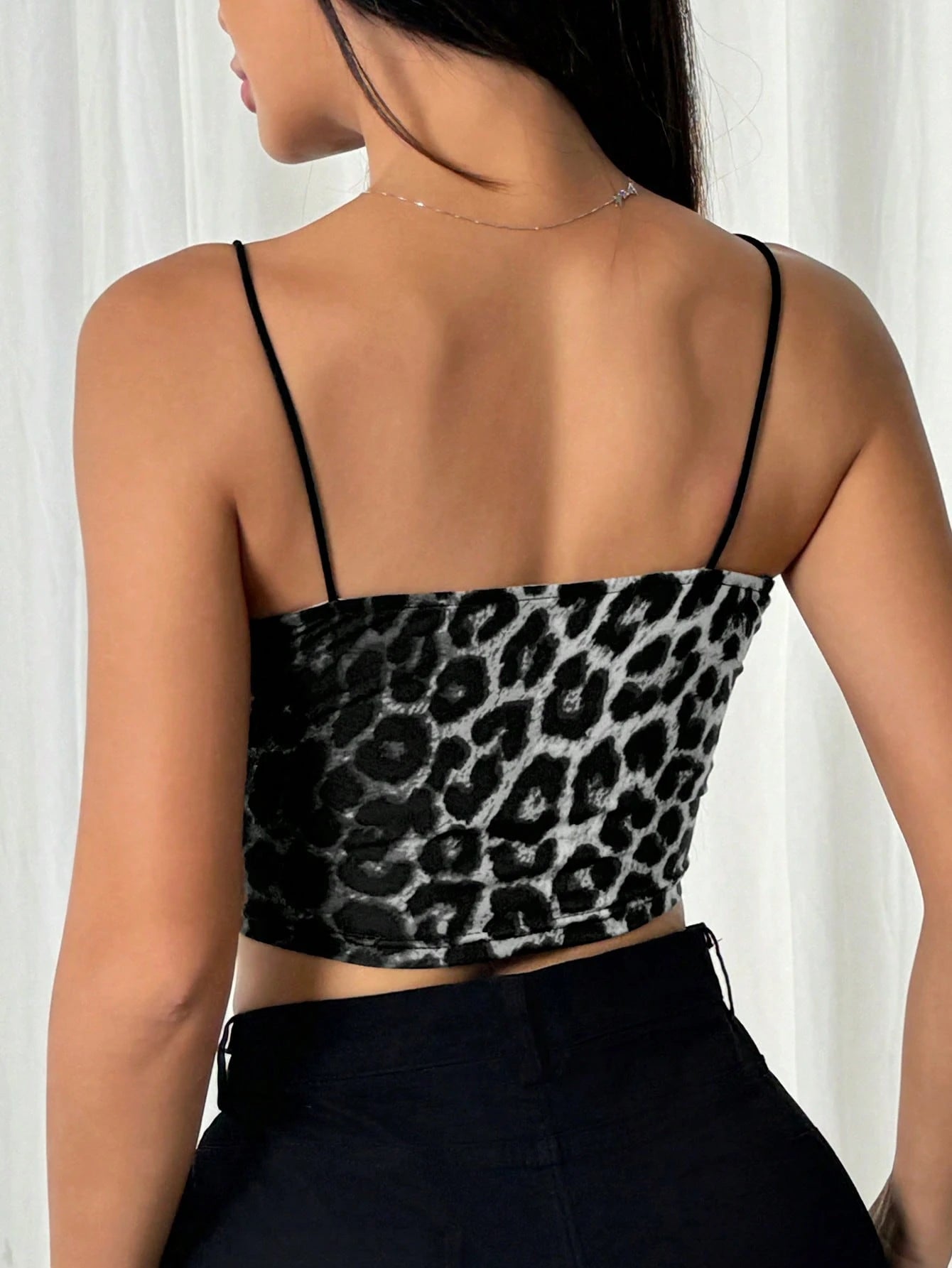Comfortcana Leopard Print Padded Cami Tank Top, Cropped & Fitted