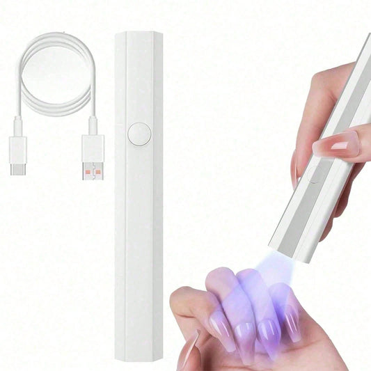 Compact Handheld Nail UV LED Lamp Pen, USB Powered Portable Gel Nail Dryer, Lightweight Easy Grip Design Curing Light For Press On Nails, Nail Extensions, Base & Top Coat And Nail Decorations