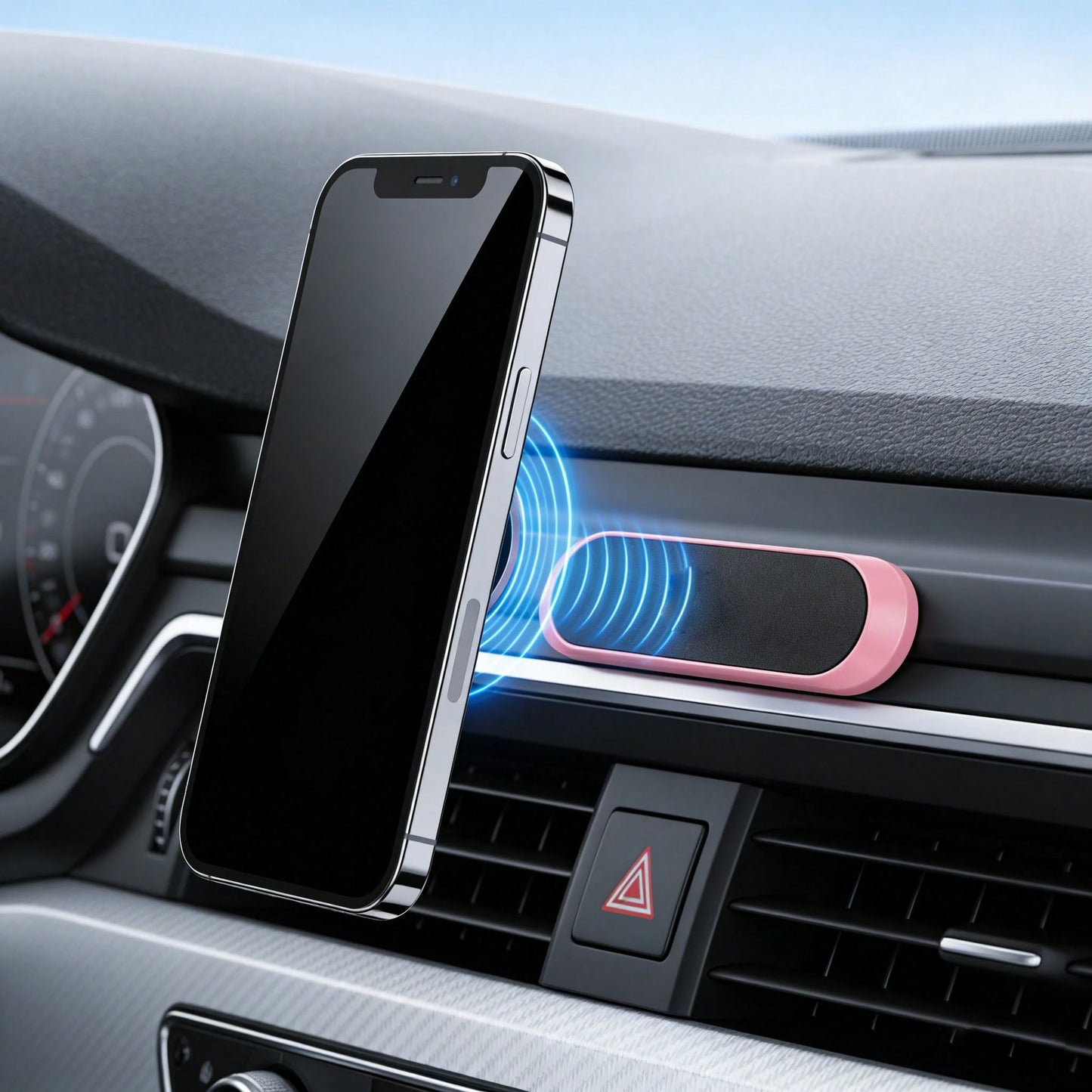 Compact Magnetic Phone Holder, Strong Magnetic Adsorption Auto-Alignment, Foldable Design Portable, Suitable For Car, Desk, Bedside, Won't Damage Phone, Easy Installation