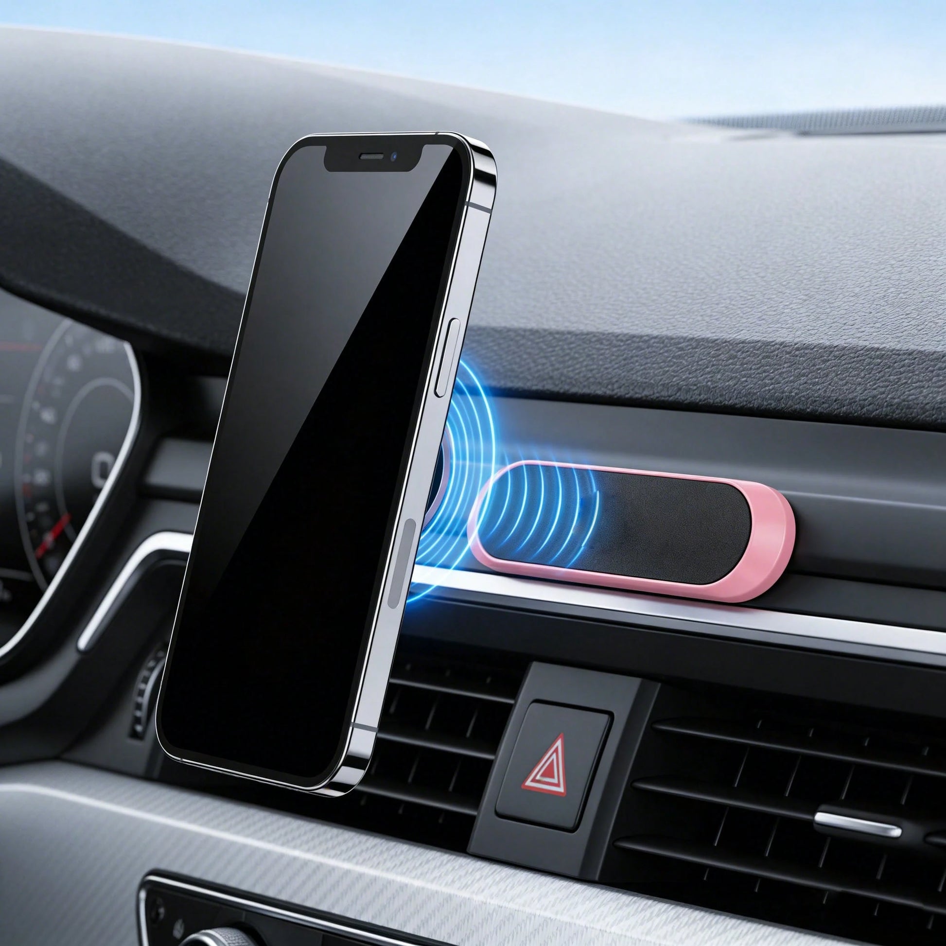 Compact Magnetic Phone Holder, Strong Magnetic Adsorption Auto-Alignment, Foldable Design Portable, Suitable For Car, Desk, Bedside, Won't Damage Phone, Easy Installation