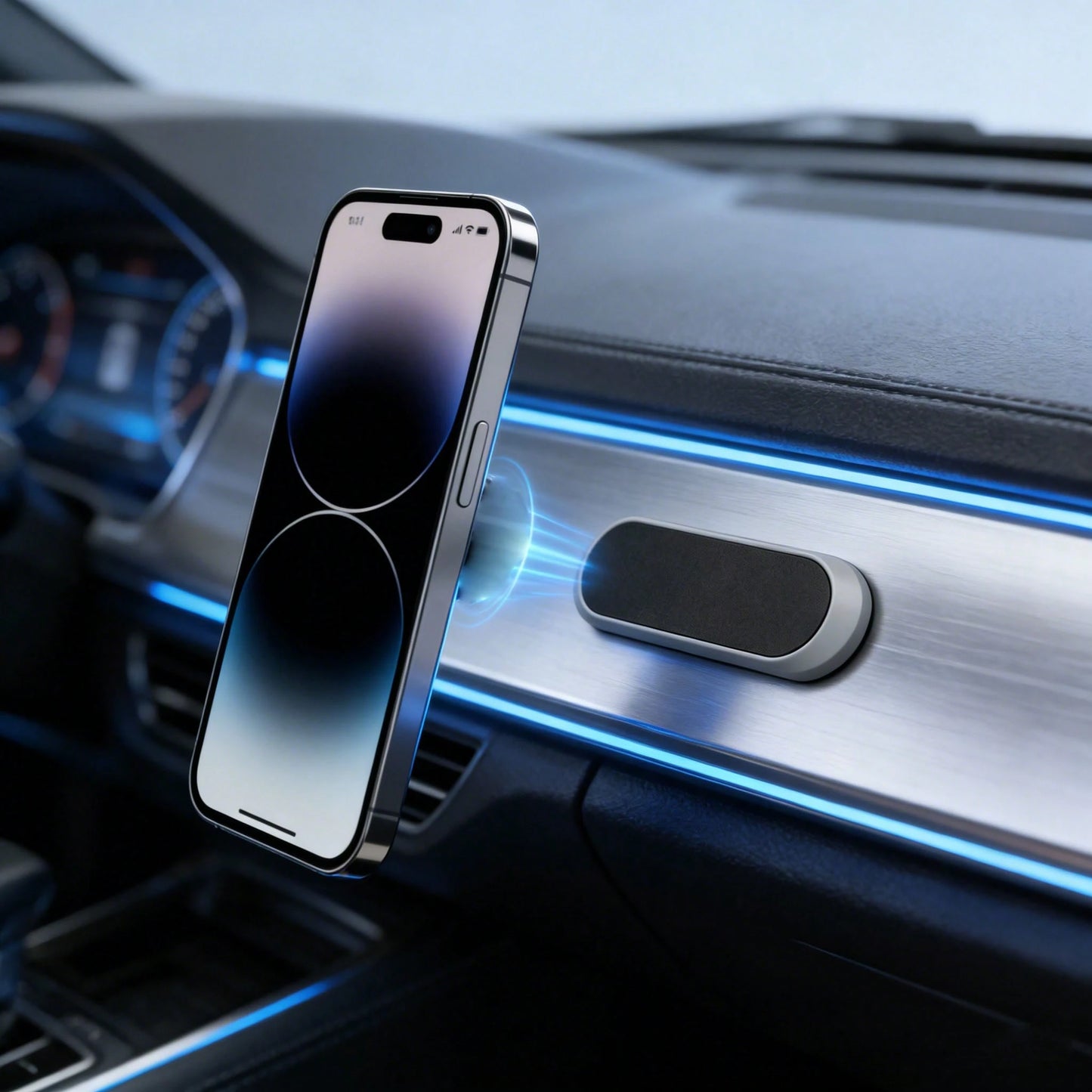 Compact Magnetic Phone Holder, Strong Magnetic Adsorption Auto-Alignment, Foldable Design Portable, Suitable For Car, Desk, Bedside, Won't Damage Phone, Easy Installation