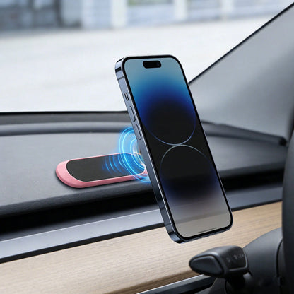 Compact Magnetic Phone Holder, Strong Magnetic Adsorption Auto-Alignment, Foldable Design Portable, Suitable For Car, Desk, Bedside, Won't Damage Phone, Easy Installation