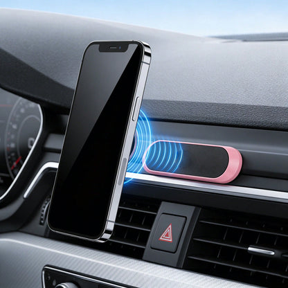 Compact Magnetic Phone Holder, Strong Magnetic Adsorption Auto-Alignment, Foldable Design Portable, Suitable For Car, Desk, Bedside, Won't Damage Phone, Easy Installation