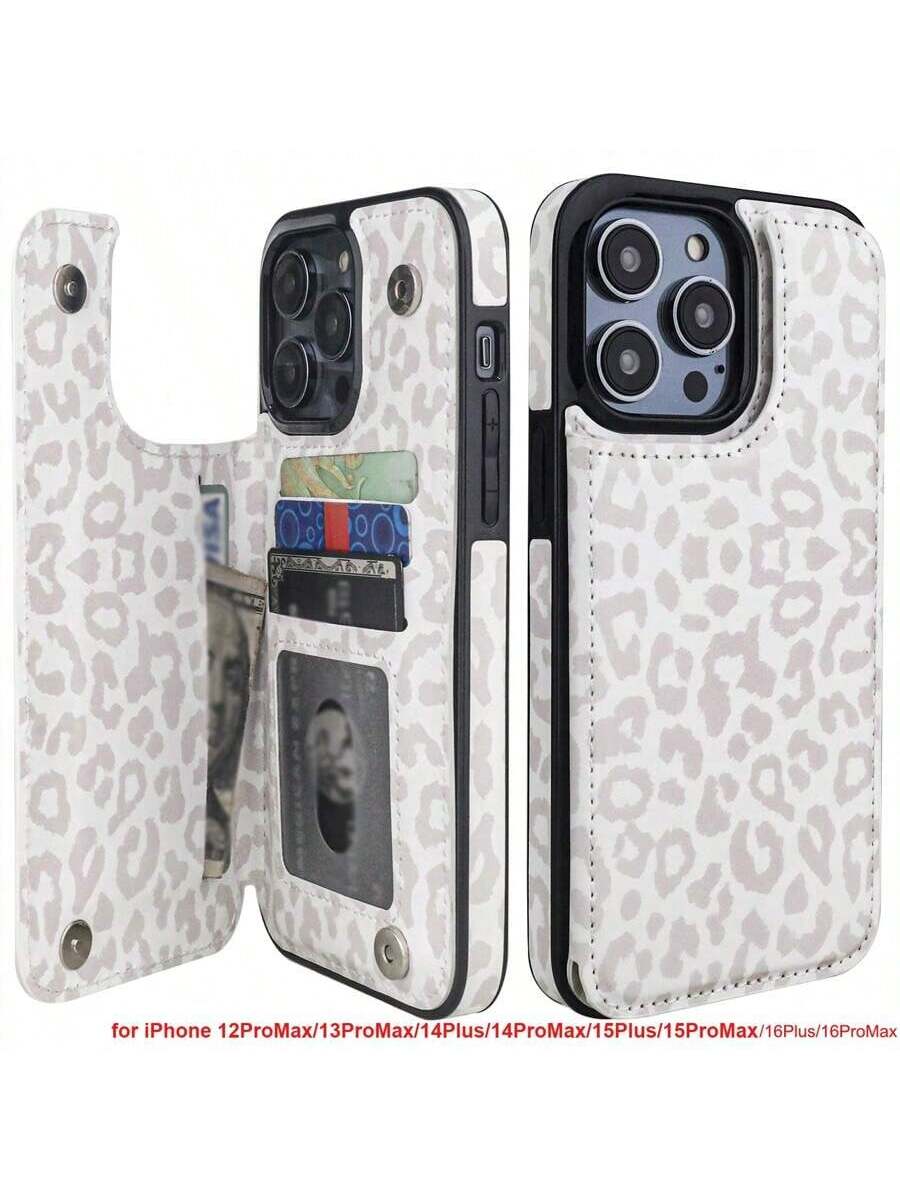 Compatible With Iphone 12ProMax/13ProMax/14Plus/14ProMax/15Plus/15ProMax/16Plus/16ProMax Case Wallet With Card Holder, Floral Flower Pattern Back Flip