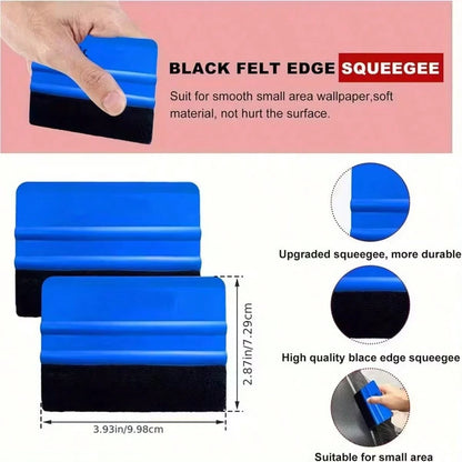 Complete Window Tint & Film Installation Kit With Felt Squeegee, Carving Knife, Spray Bottle, Professional Application Kit For Car, Glass, Vinyl Wrap, Wallpaper, Sticker, Includes Protective Gear & Ea