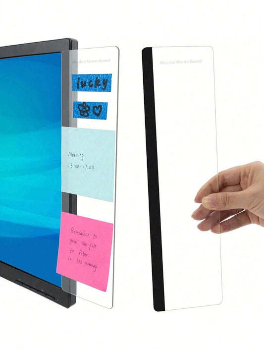 Computer Monitor Memo Board, Desktop Sticky Note Holder, Office Desk Organizer Accessory, Message Reminder Display Board, Unisex Home Office Workspace Decoration
