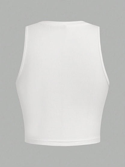 Coolane Motorcycle Style Tank Top For Summer With Letter Print And Notched Collar California CITY PARK ENJOY BEING THE STAND OUT Have Confidence