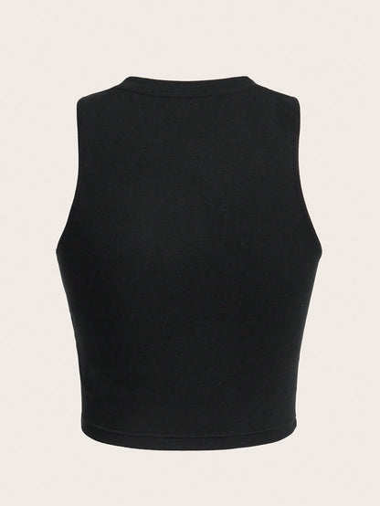 Coolane Motorcycle Style Tank Top For Summer With Letter Print And Notched Collar California CITY PARK ENJOY BEING THE STAND OUT Have Confidence