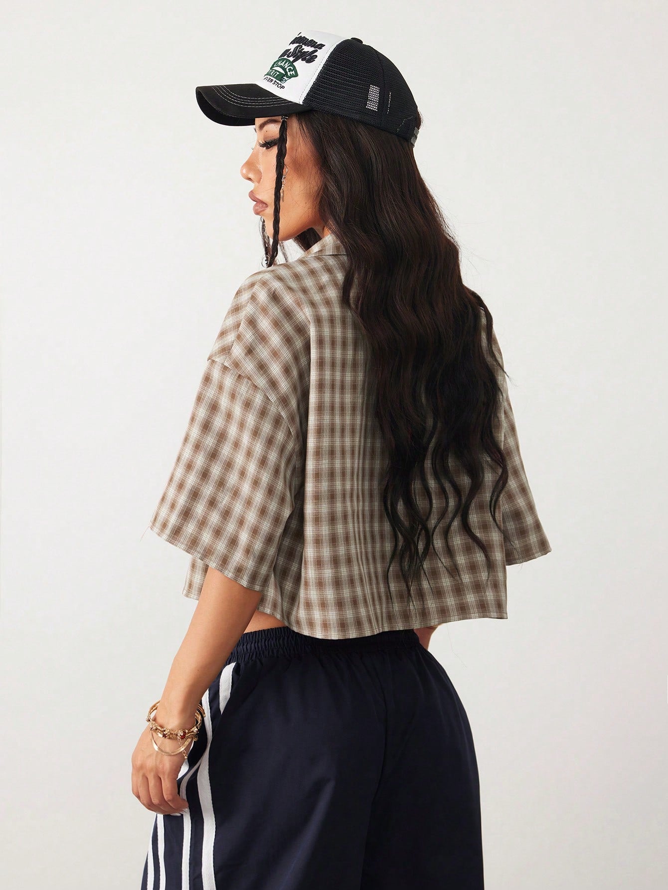 Coolane Women's Spring/Summer Vintage Preppy Crop Plaid Loose Crop Tops Red Shirt For New Years