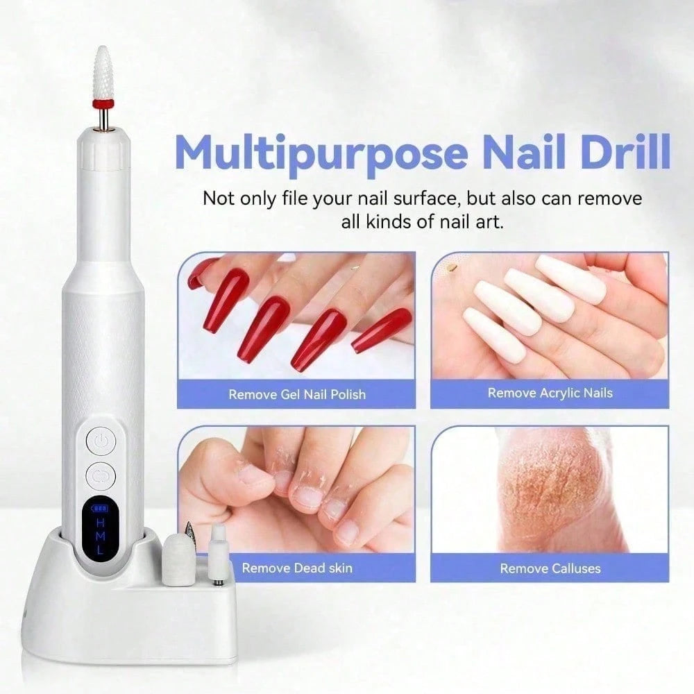 Cordless Rechargeable Nail Drill Set, Multi-Purpose Manicure Pedicure Equipment, Durable Nail File For Daily Nail Care, Home Salon Use, Birthday Gift For Nail Lovers
