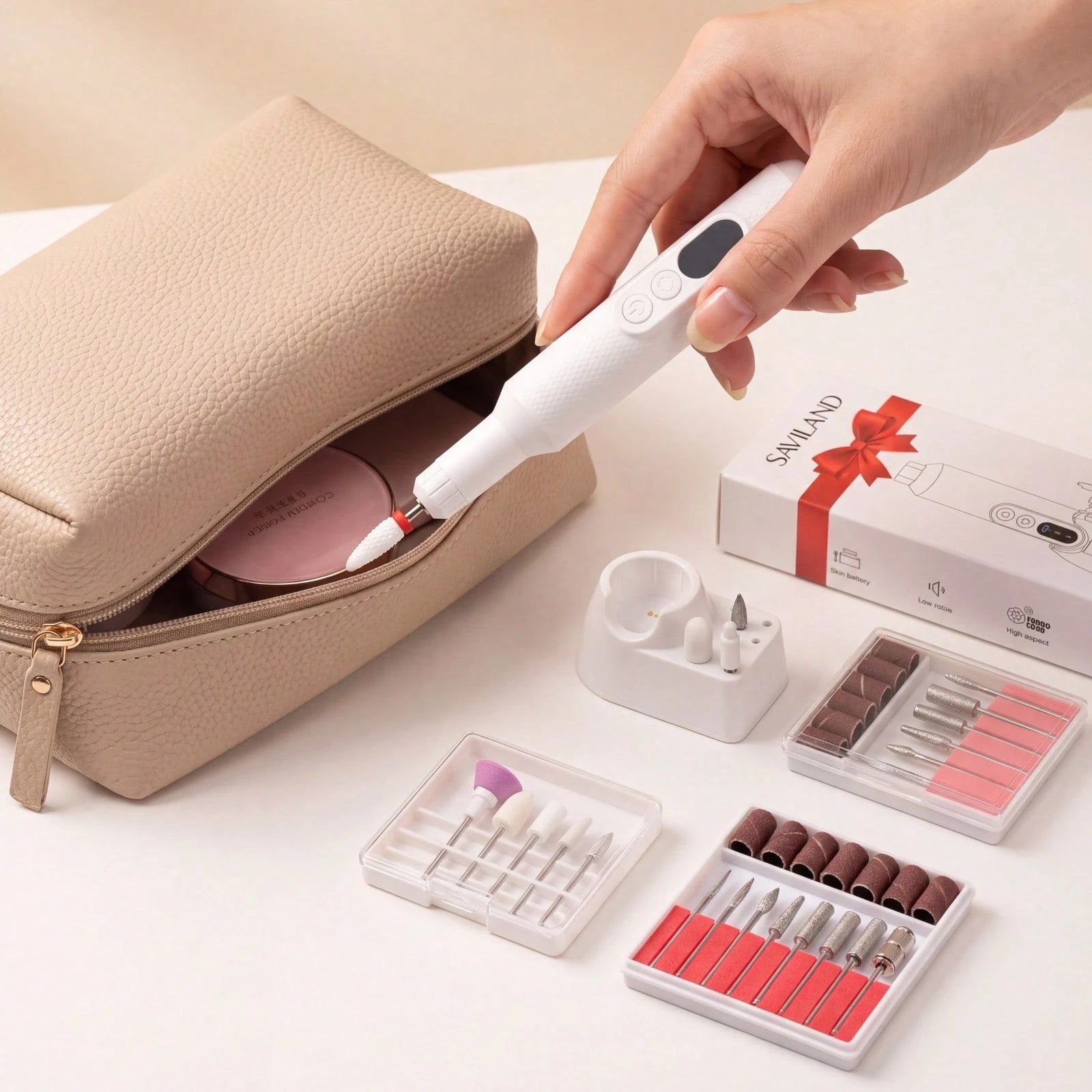 Cordless Rechargeable Nail Drill Set, Multi-Purpose Manicure Pedicure Equipment, Durable Nail File For Daily Nail Care, Home Salon Use, Birthday Gift For Nail Lovers