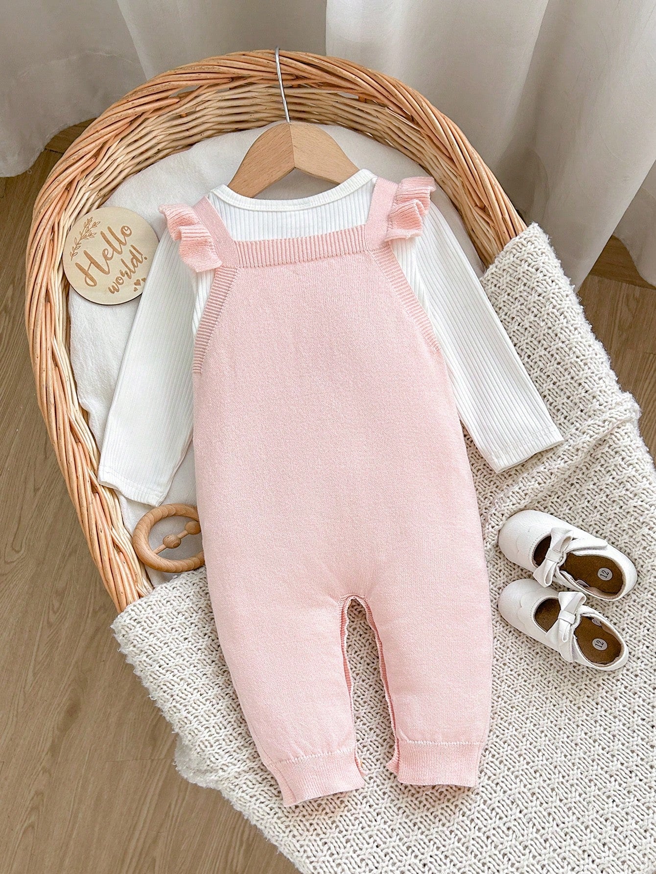 Cozy Pixies Baby Baby Girl Newborn Girl Romper, Knitted Jumpsuit, Long Autumn Winter Pants, Embroidered Craft, Rabbit Floral Pattern