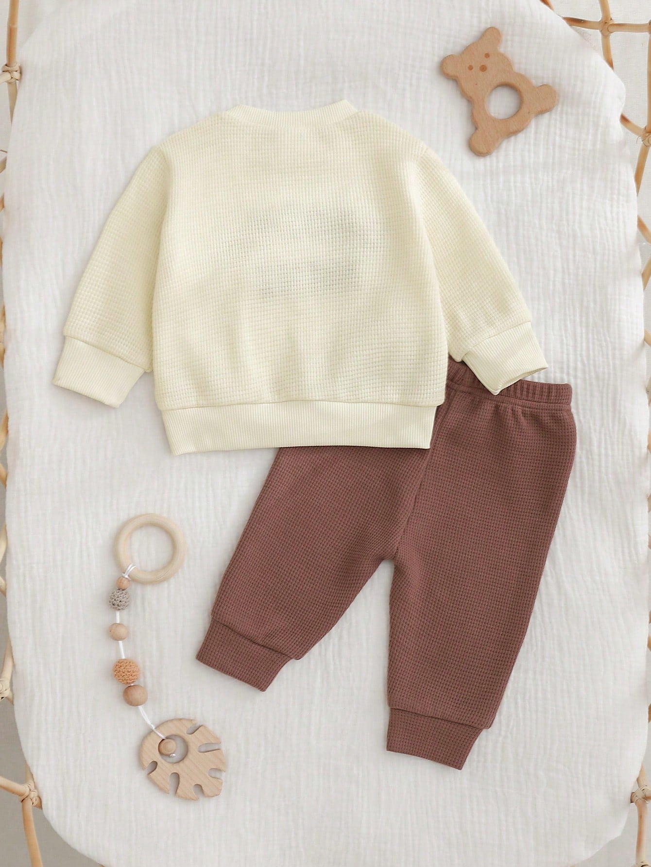 Cozy Pixies Newborn Cute Outfit, Letter Embroidery "DADDY'S MINI", Casual Everyday Wear, Autumn/Winter