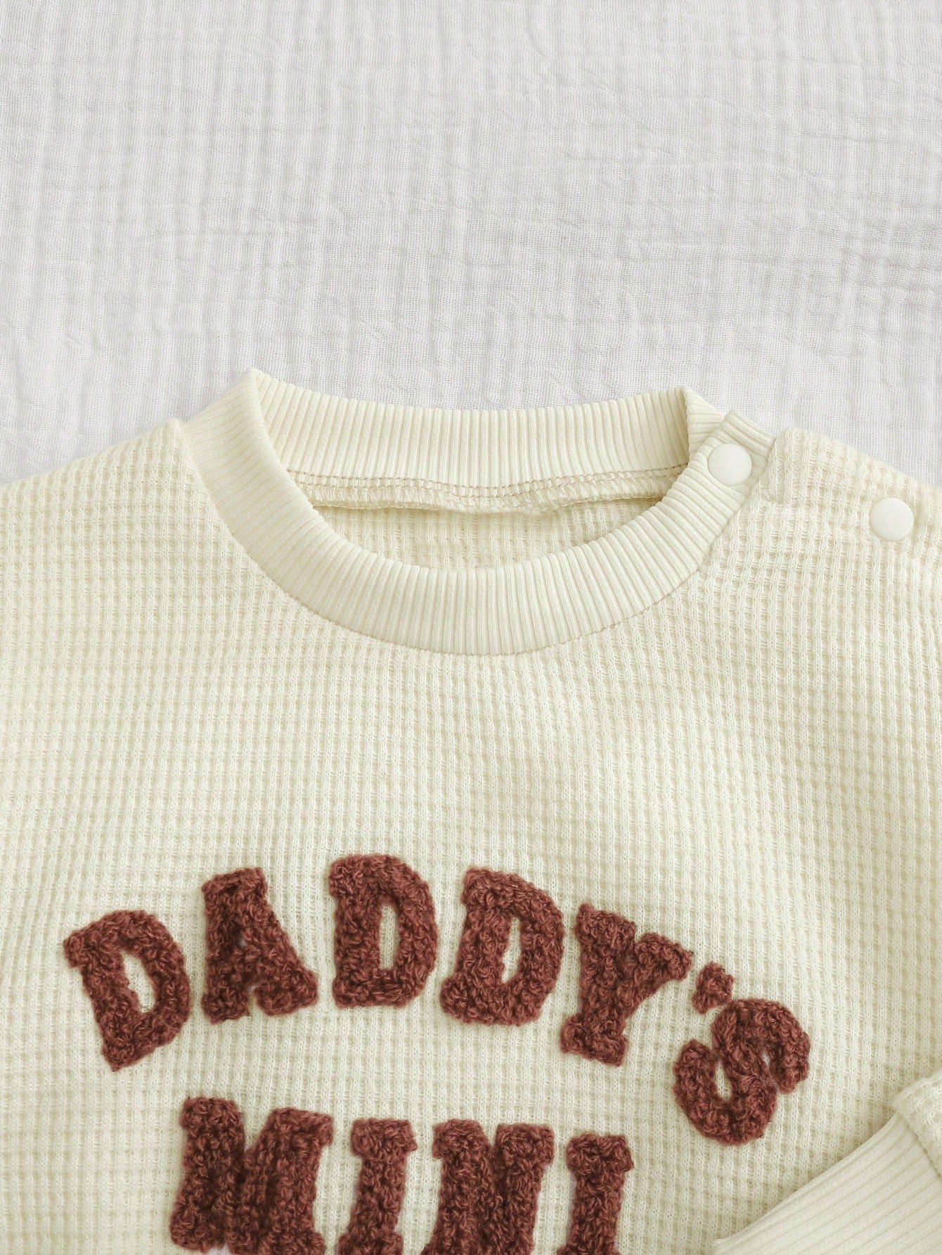 Cozy Pixies Newborn Cute Outfit, Letter Embroidery "DADDY'S MINI", Casual Everyday Wear, Autumn/Winter