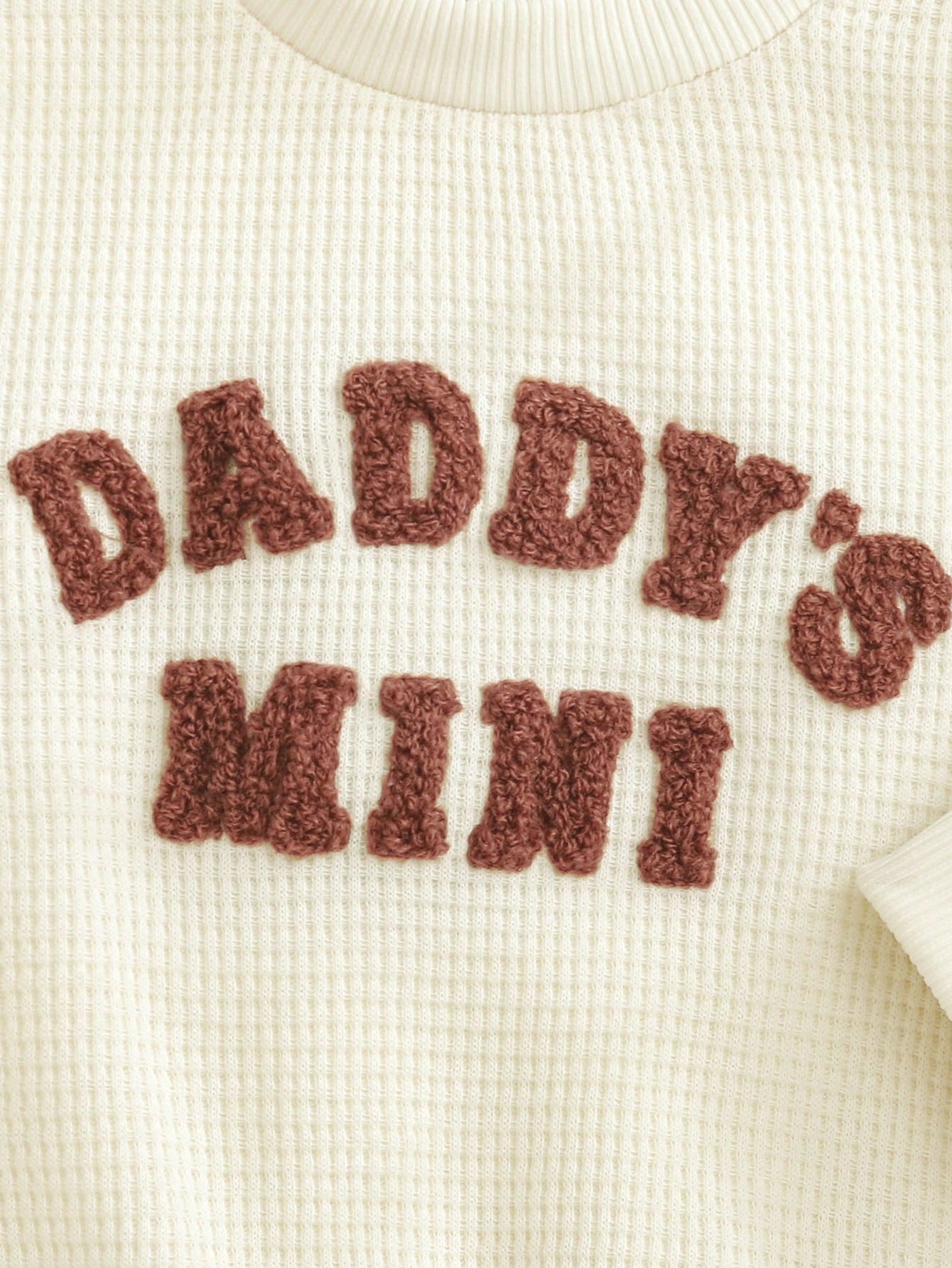Cozy Pixies Newborn Cute Outfit, Letter Embroidery "DADDY'S MINI", Casual Everyday Wear, Autumn/Winter