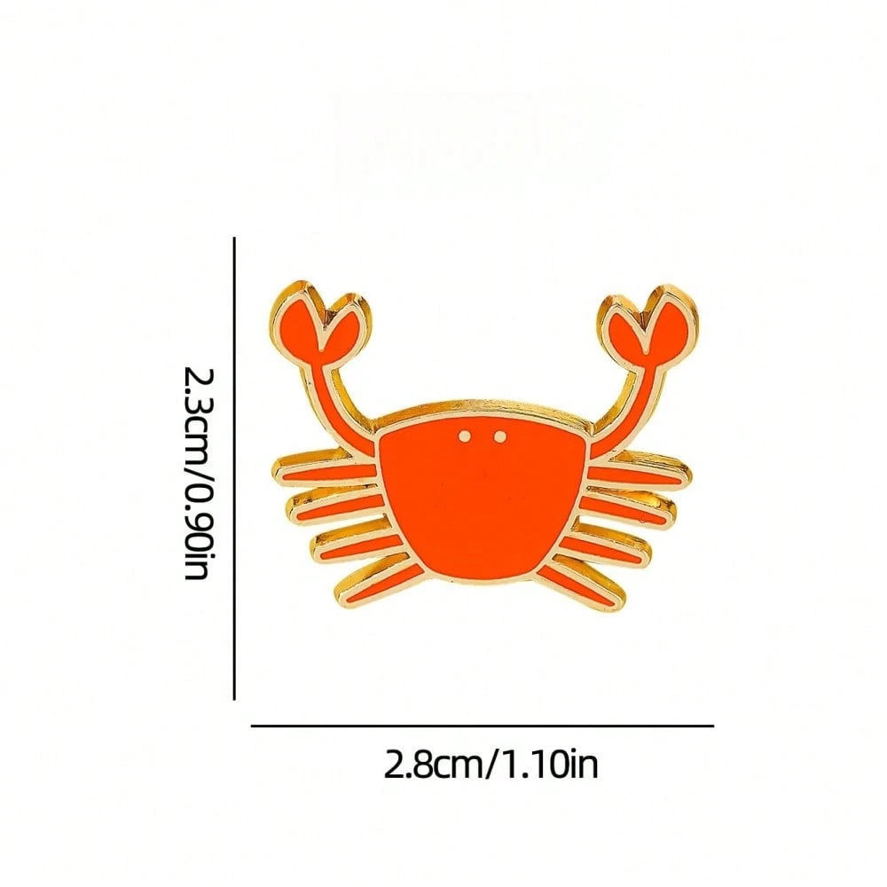 Crab Enamel Brooch Fashion Decorative Brooch Collar Bag Decoration Badge Jewelry Gift 2025 New Style Backpack School Office Accessory Shirt Jacket Halloween Badge Autumn Winter Accessory Suitable For