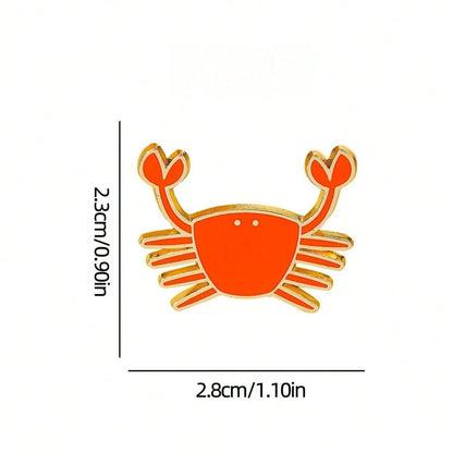 Crab Enamel Brooch Fashion Decorative Brooch Collar Bag Decoration Badge Jewelry Gift 2025 New Style Backpack School Office Accessory Shirt Jacket Halloween Badge Autumn Winter Accessory Suitable For